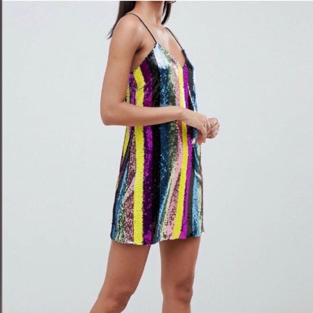 ASOS sequin stripe dress